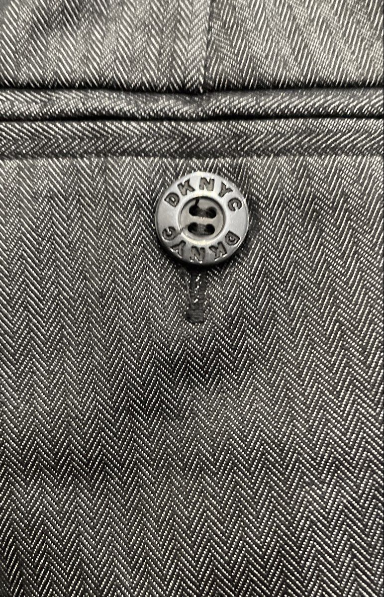 DKNYC Women's Grey Herringbone Dress Pants Trousers Straight Leg Sz 16