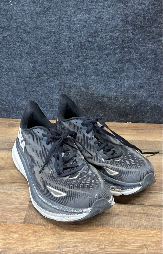 Hoka Clifton 9 Black White Men's Running Shoes Size 9.5