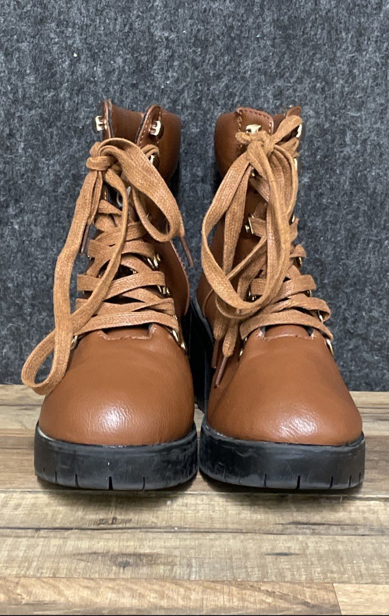 C&C California Cognac Brown Lace Up Women's Combat Boots Size 6.5