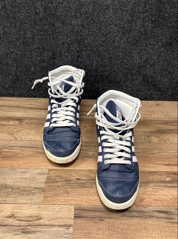 Adidas Top Ten Hi Navy White Gum High Top Basketball Sneakers Men's Size 10