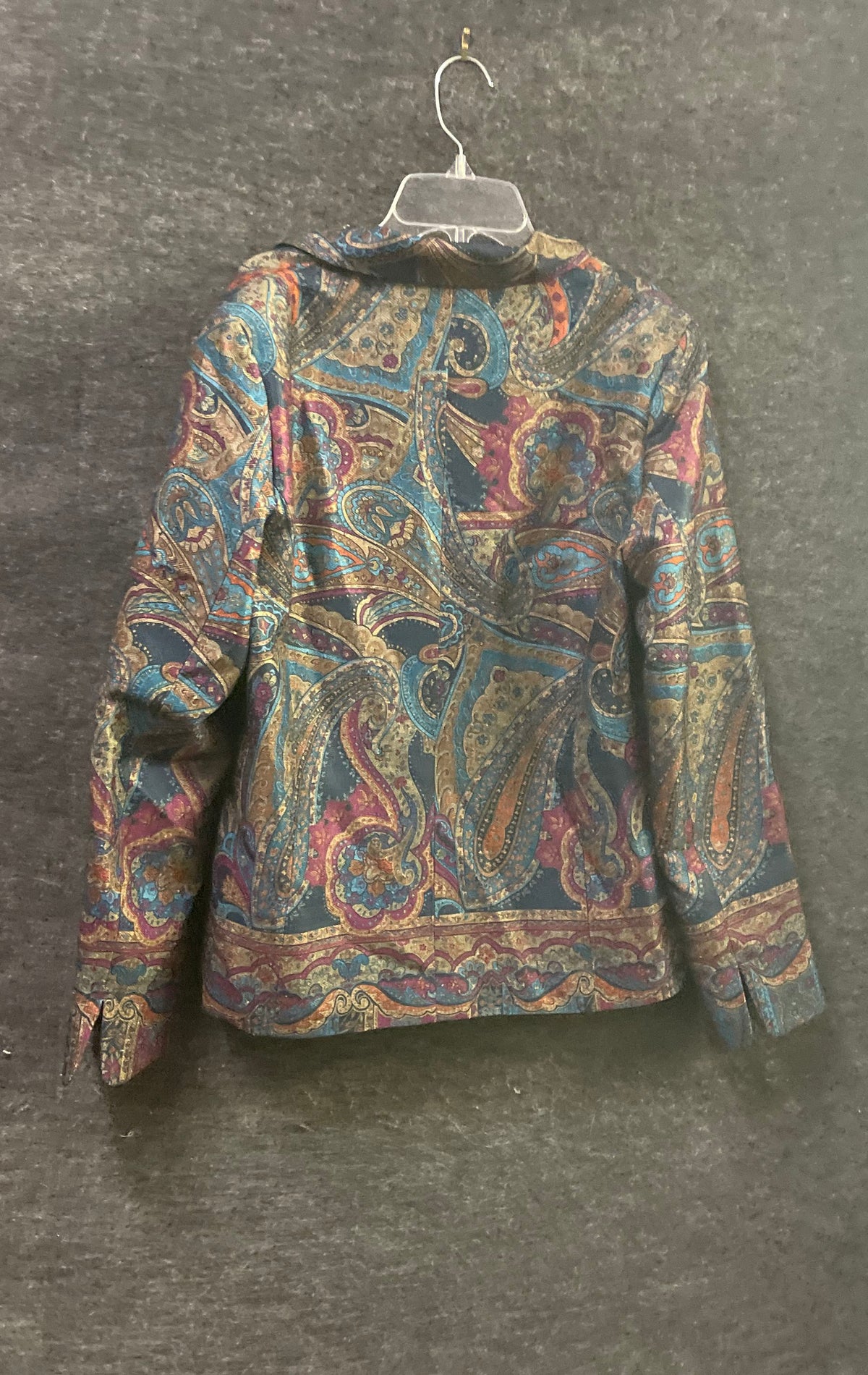 Vintage 90s Appleseed's Paisley Tapestry Full Zip Blazer Jacket Sz 10