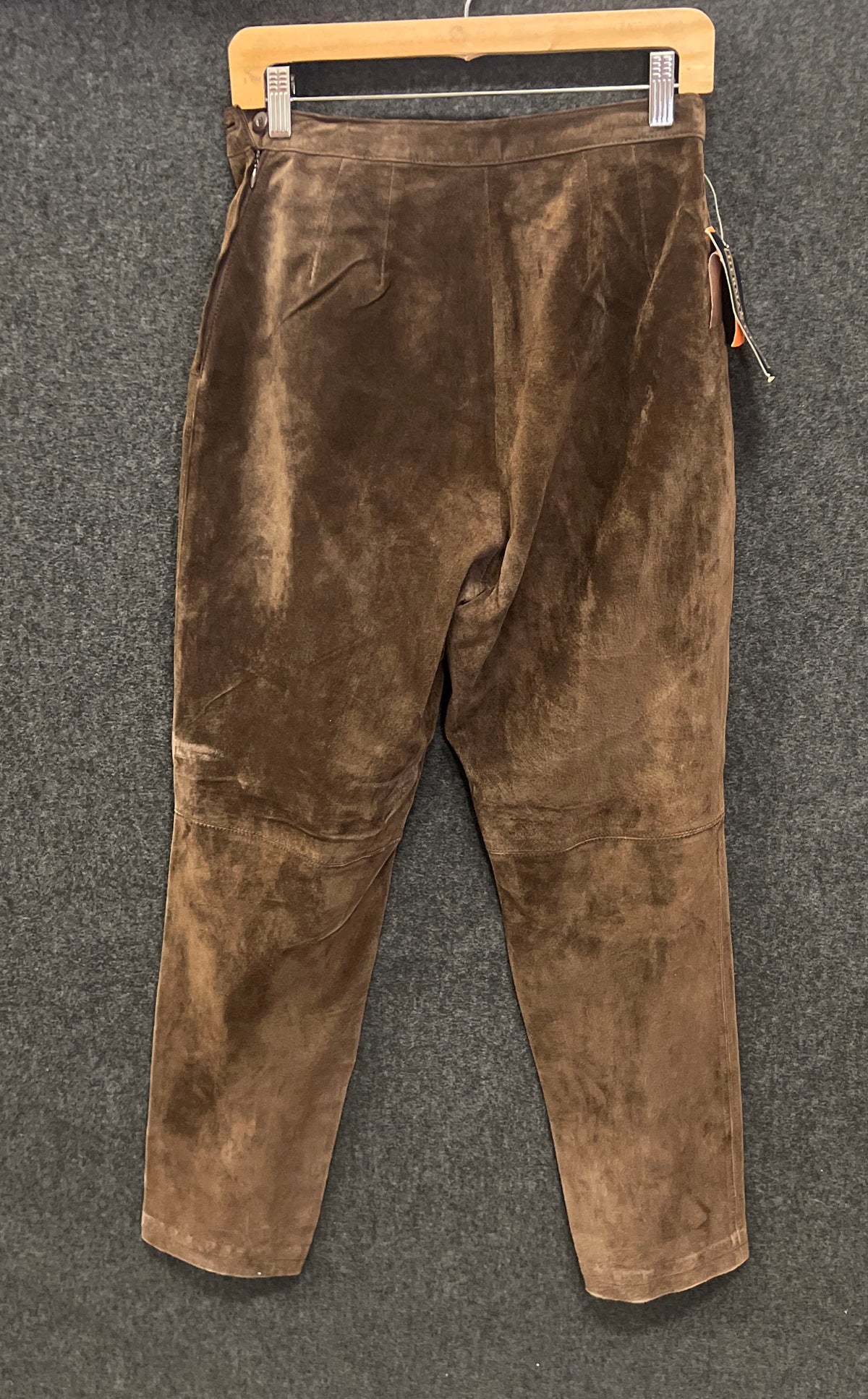 Vintage 90s Herman Geist Women's Brown Suede Leather Pants High Rise NWT Sz 8