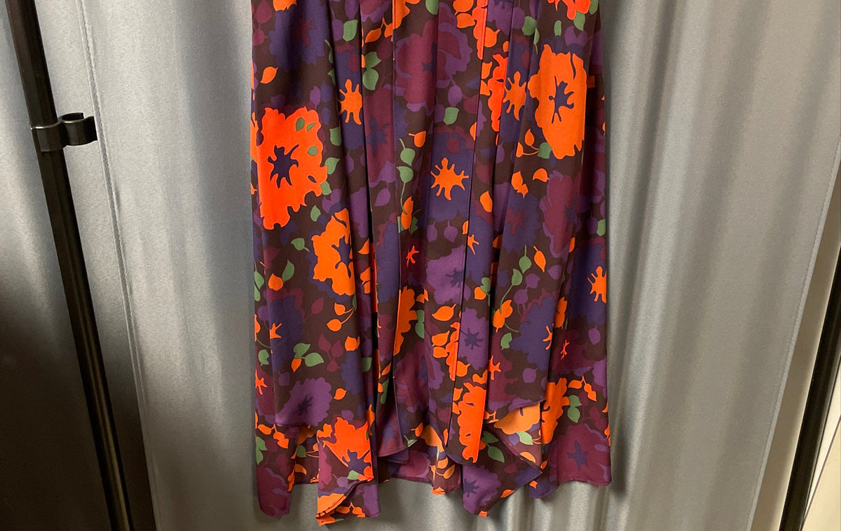 Rachel Rachel Roy Women's Purple Orange Floral Sleeveless V-Neck Dress Sz M NWT