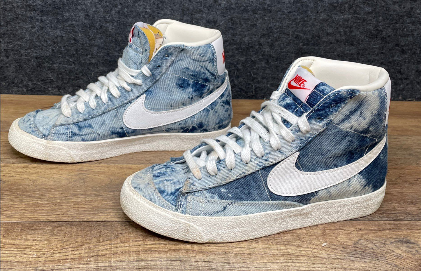 Nike Blazer Mid 77 Vintage Acid Wash Denim Stone Wash Blue White Size Unknown