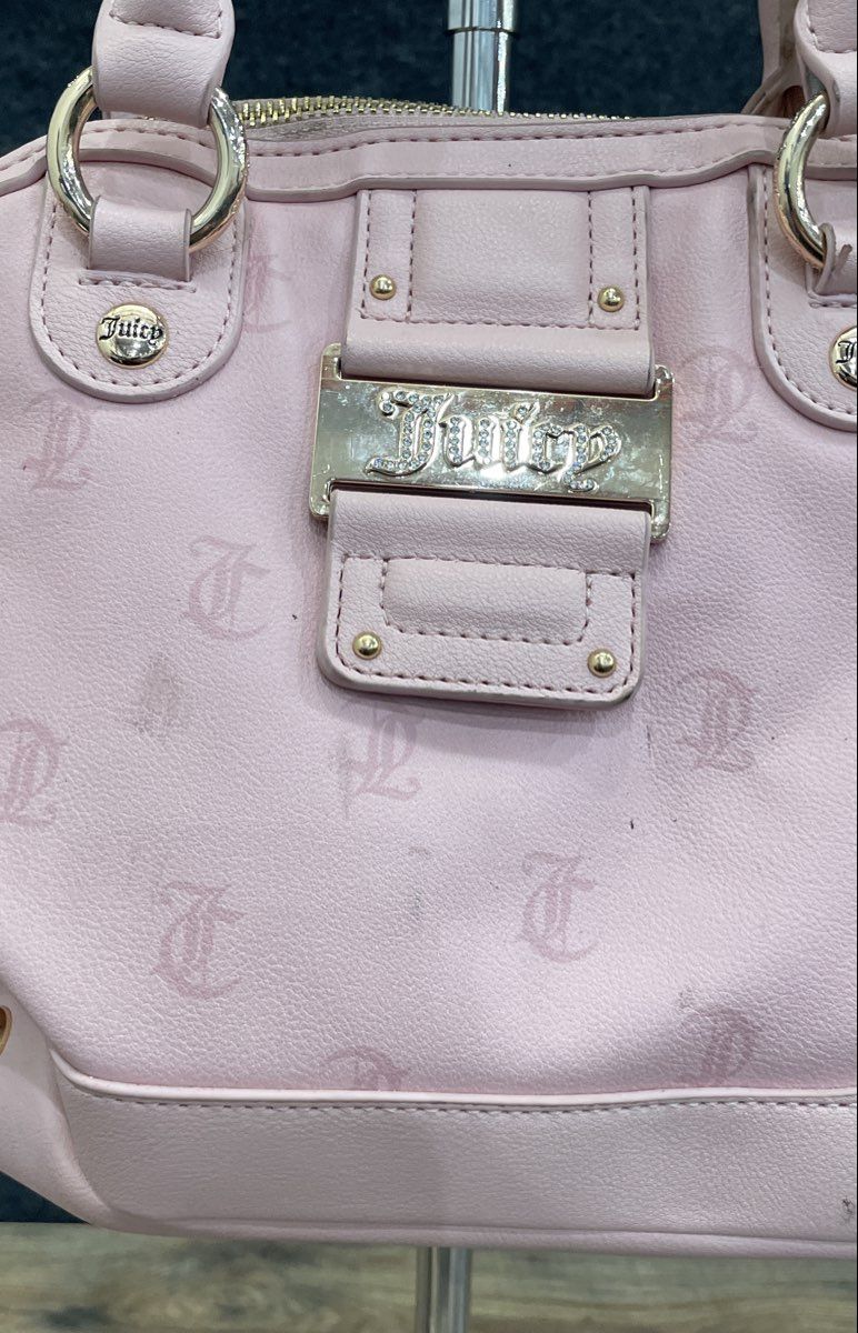 Juicy Couture Pink Monogram Satchel Bag Heart Coin Purse Crossbody