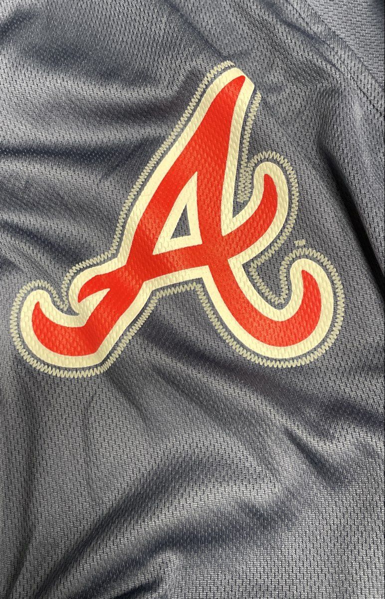 MLB Genuine Merchandise Men's Atlanta Braves Jersey Navy Dynasty Series Sz 2XL