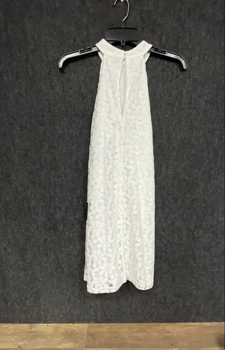 Lulus Women's White Floral Lace Halter Mini Dress Sz M NWT