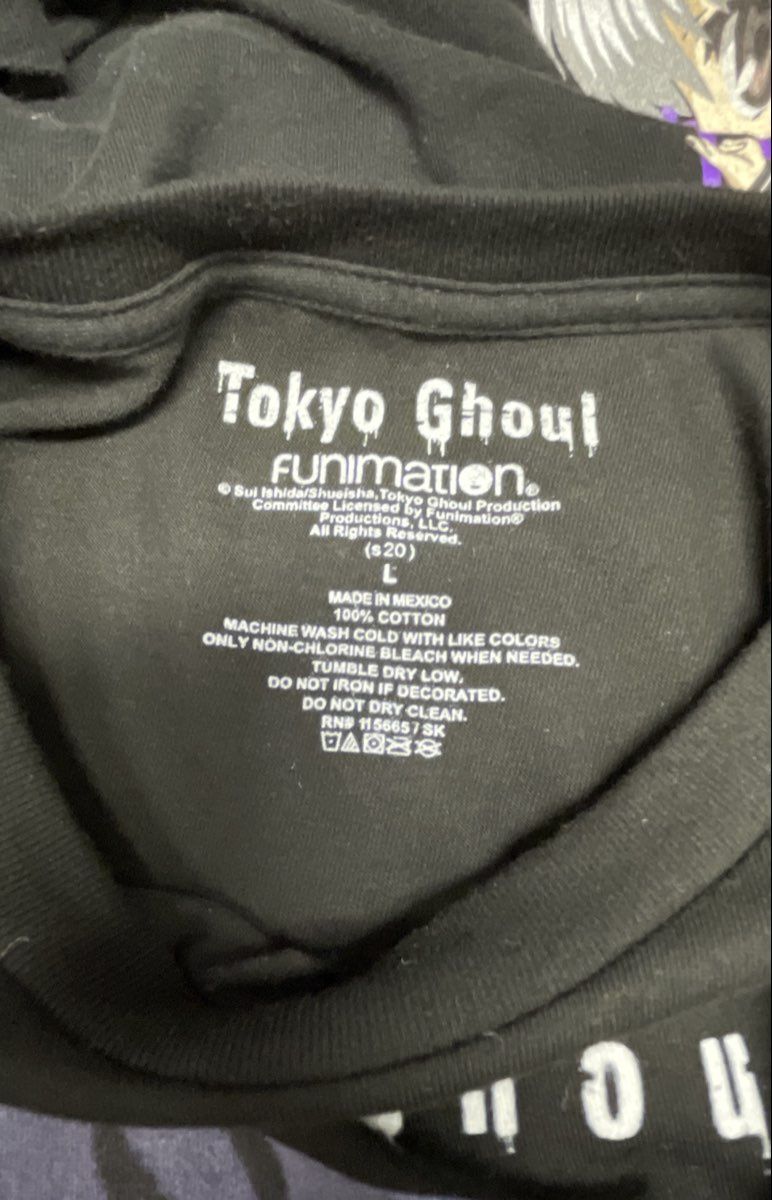 Funimation Tokyo Ghoul Men's Black Anime Graphic T-Shirts Ken Kaneki Lot 2 Sz L