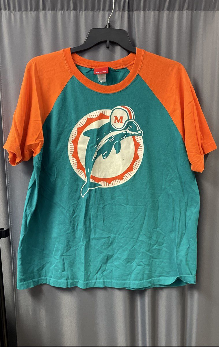 Vintage 90s Miami Dolphins T-Shirt Single Stitch Reebok Raglan Sz XL