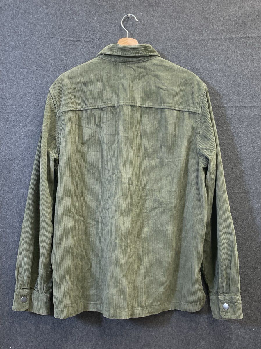 Lucky Brand Men's Green Corduroy Long Sleeve Snap Front Shirt Size Large
