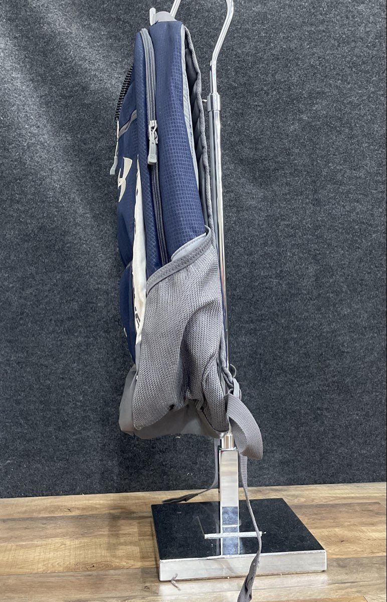 Under Armour Hustle Storm Blue Grey White Fabric Backpack Large