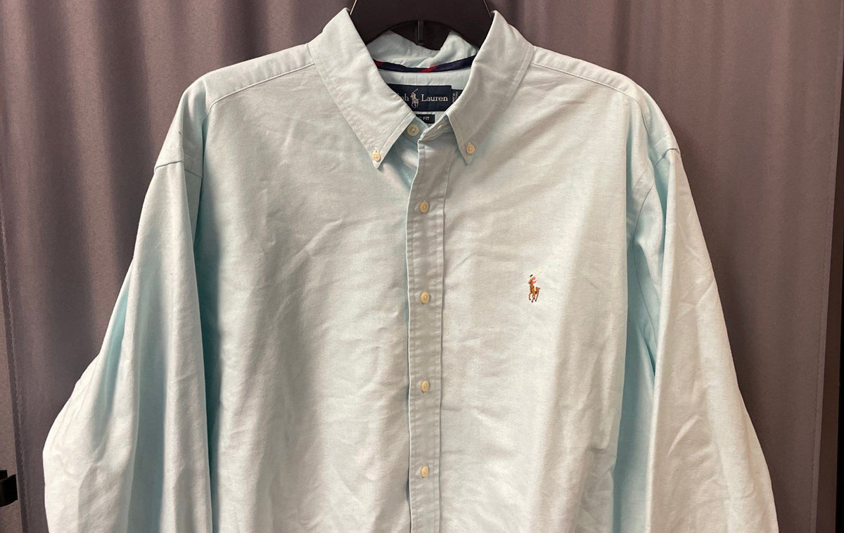Polo Ralph Lauren Men's Aqua Blue Classic Fit LS Button Down Shirt Size XL