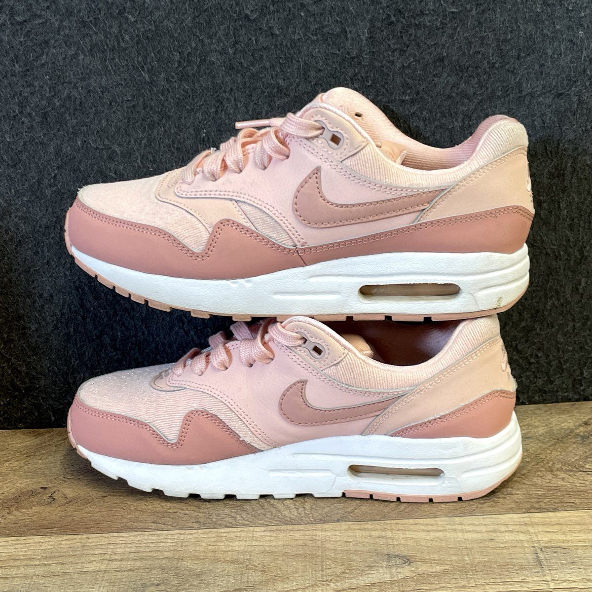Nike Air Max 1 SE GS Storm Pink Running Lifestyle Sneakers Size 6Y