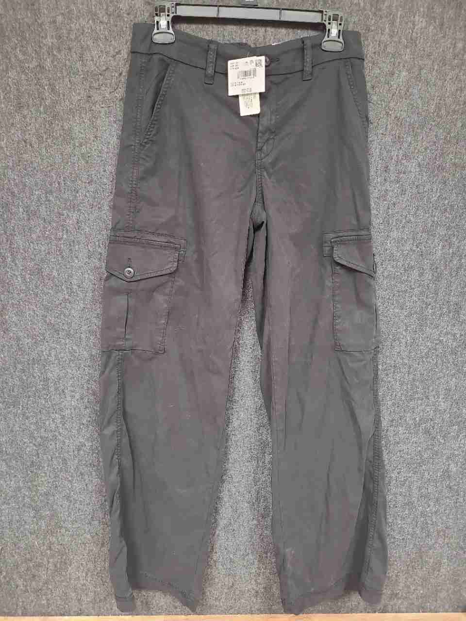 American Eagle Women's Dreamy Drape Baggy Wide Leg Cargo Pants Black Sz 00 NWT