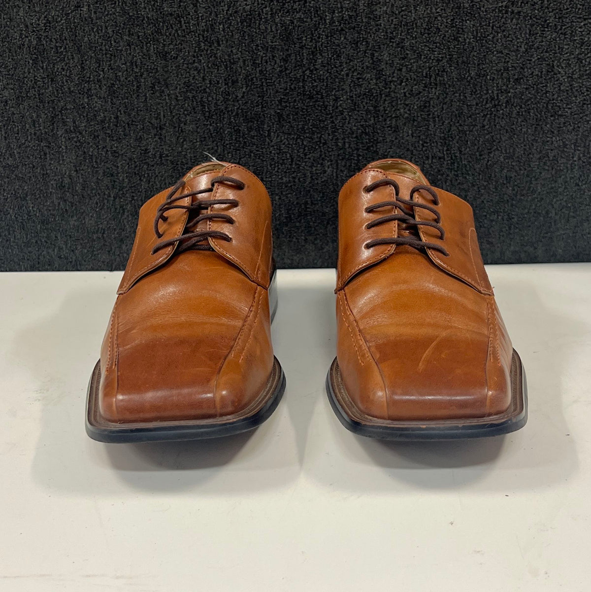 Vance Co. Men's Cognac Brown Square Bicycle Toe Lace Up Oxford Shoes Size 9
