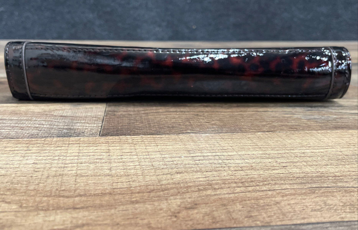 Banana Republic Red Black Cheetah Patent Clutch Shoulder Bag Gold Chain