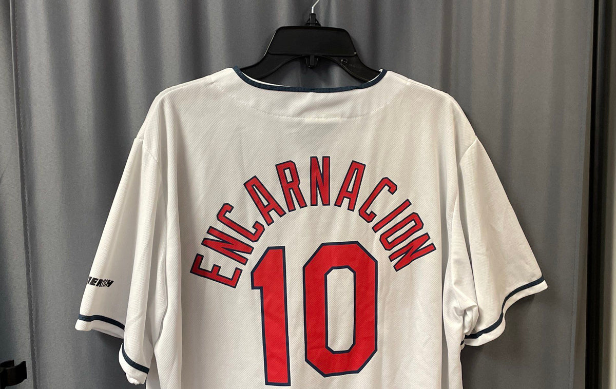 Match-Up Cleveland Indians Edwin Encarnacion #10 SGA Baseball Jersey White Sz XL
