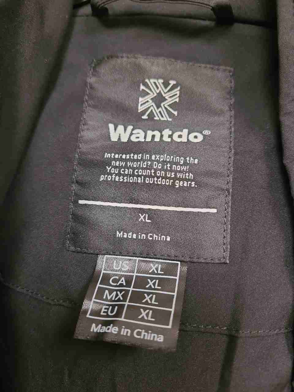 Wantdo Men's Black Hooded Puffer Coat Quilted Parka Jacket Sz XL