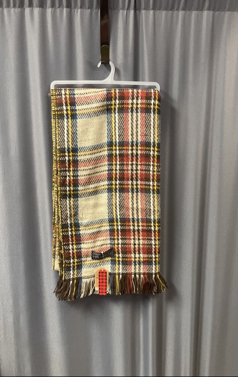 Simply Southern Women's Leo Plaid Scarf Brown Multi Fringed Cashmere Feel NWT
