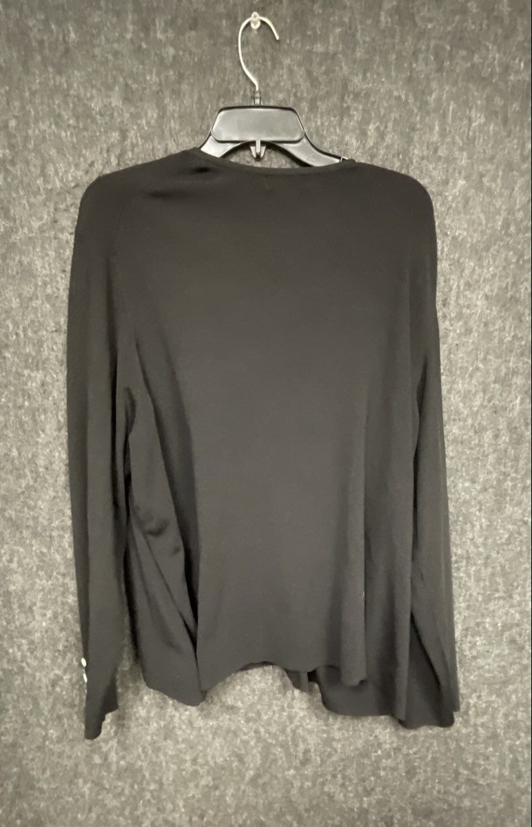 Worthington Women's Black Button Front Long Sleeve Cardigan Sweater Sz 3X