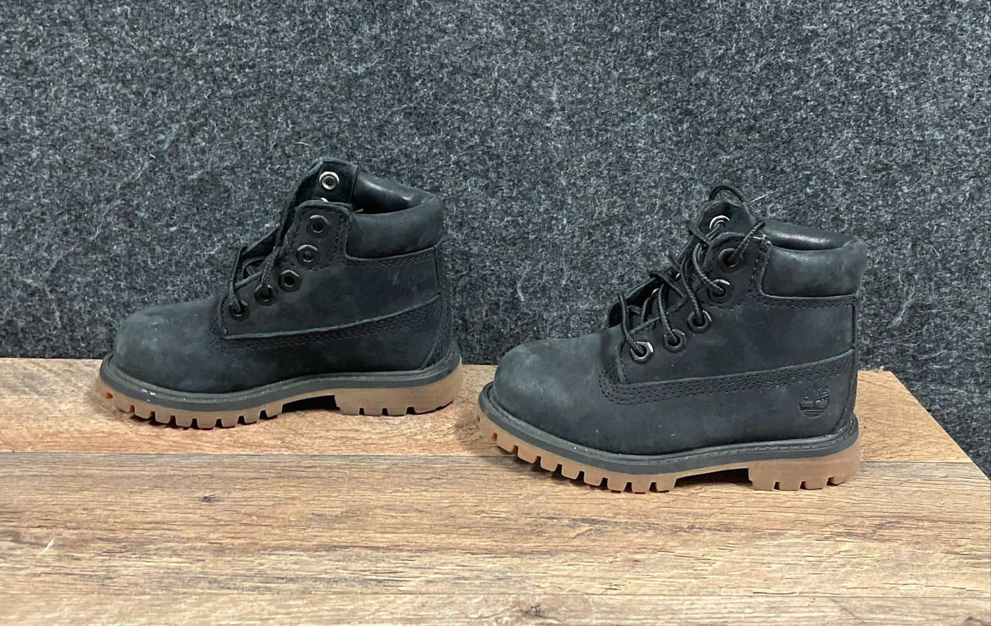 Timberland Premium 6-Inch Black Nubuck Toddler Waterproof Boots Size 7
