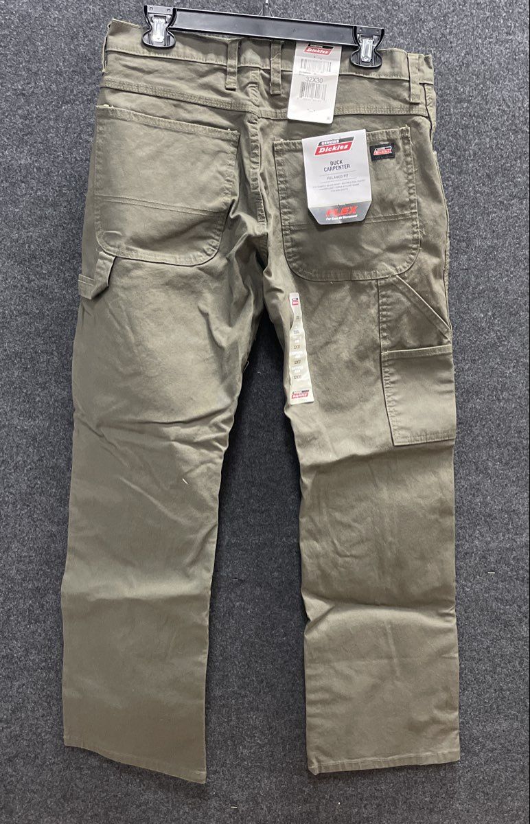 Dickies Men's Moss Green Duck Relaxed Fit FLEX Carpenter Work Pants 32x30 NWT