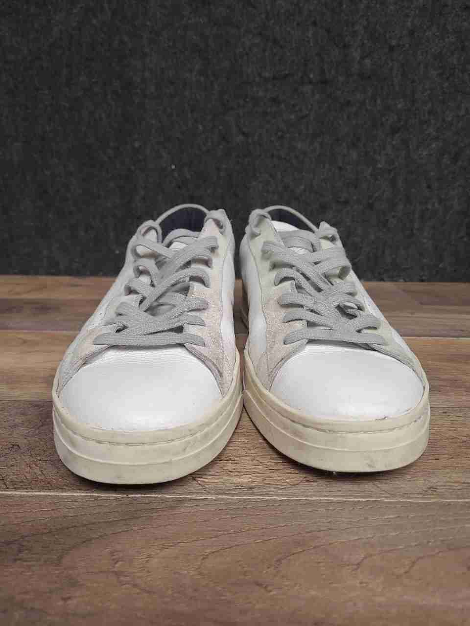 P448 Jack Willer White Grey Suede Low Top Sneakers Men's Size 42 US 9.5