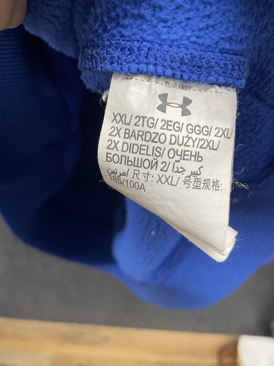 Under Armour Men's 1/4 Zip Pullover Sweatshirt Blue Heathered Fleece Sz 2XL
