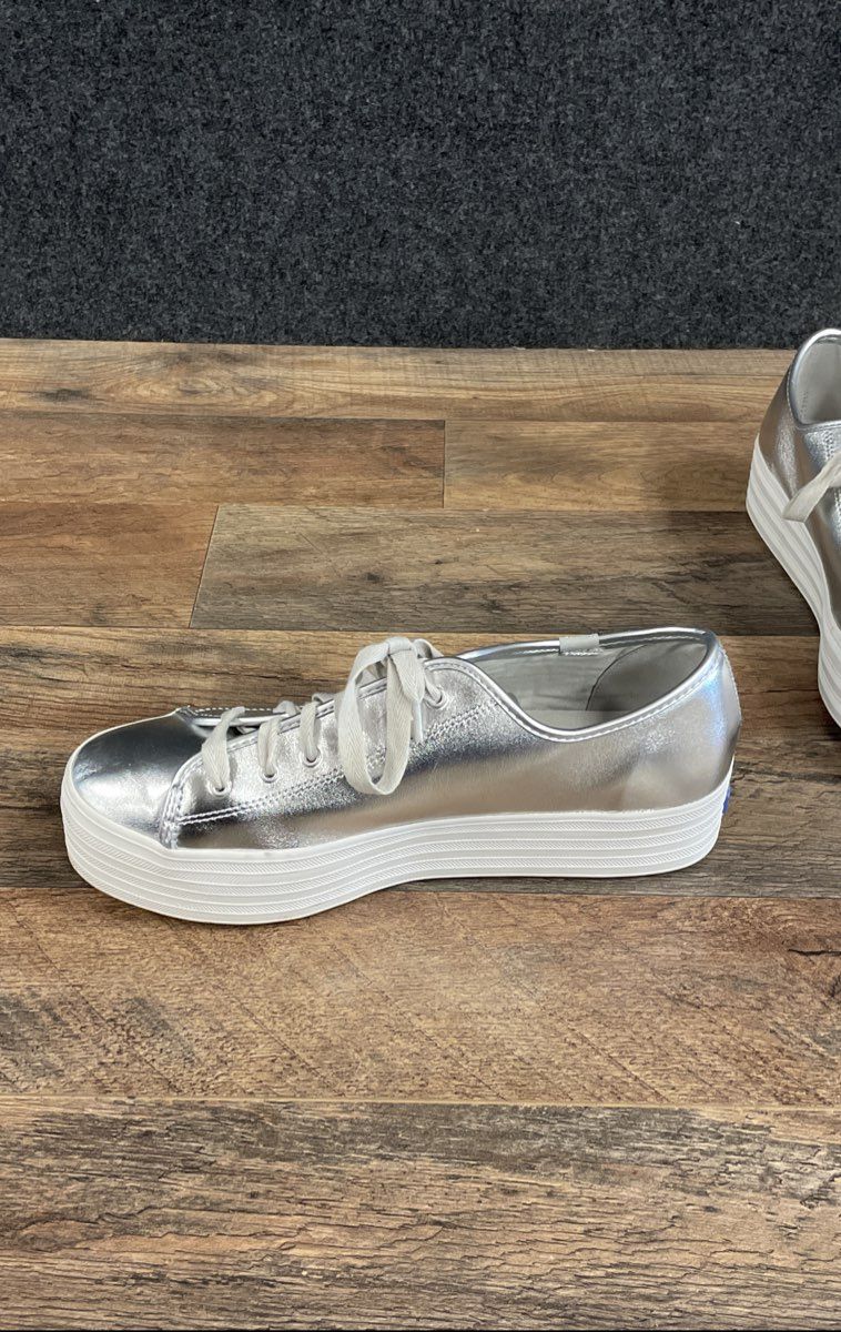Keds Triple Up Light Up Metallic Silver Platform Sneakers Women's Size 11