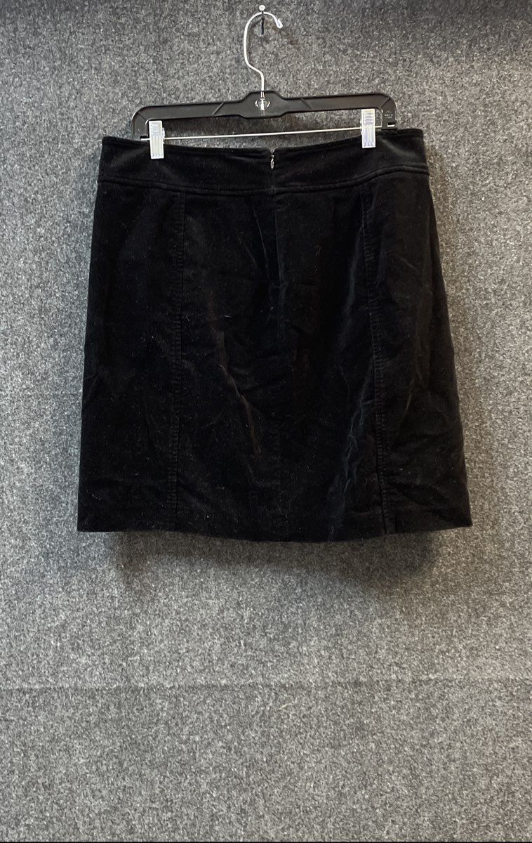 Jones New York Signature Women's Black Fine Wale Corduroy Stretch Skirt Sz 14