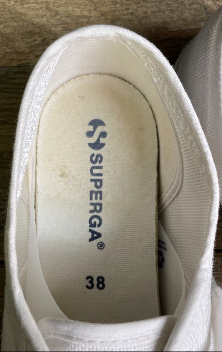 Superga 2750 Cotu Classic White Canvas Sneakers Women's Size 38