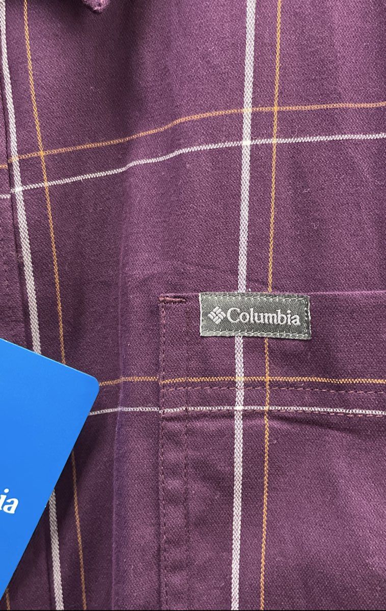 Columbia Men's Purple Plaid Long Sleeve Button Down Shirt 3X NWT