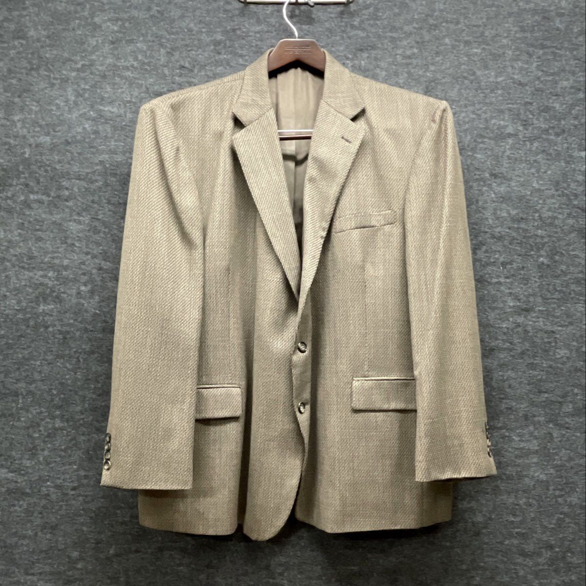 Baracuta Men's Tan Brown Micro Weave Two Button Notch Lapel Blazer Jacket