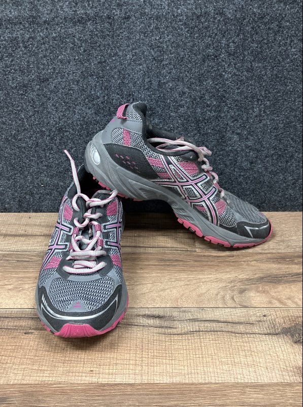 Asics Gel Venture 4 Grey Pink Purple Running Training Shoes Women's Size 8