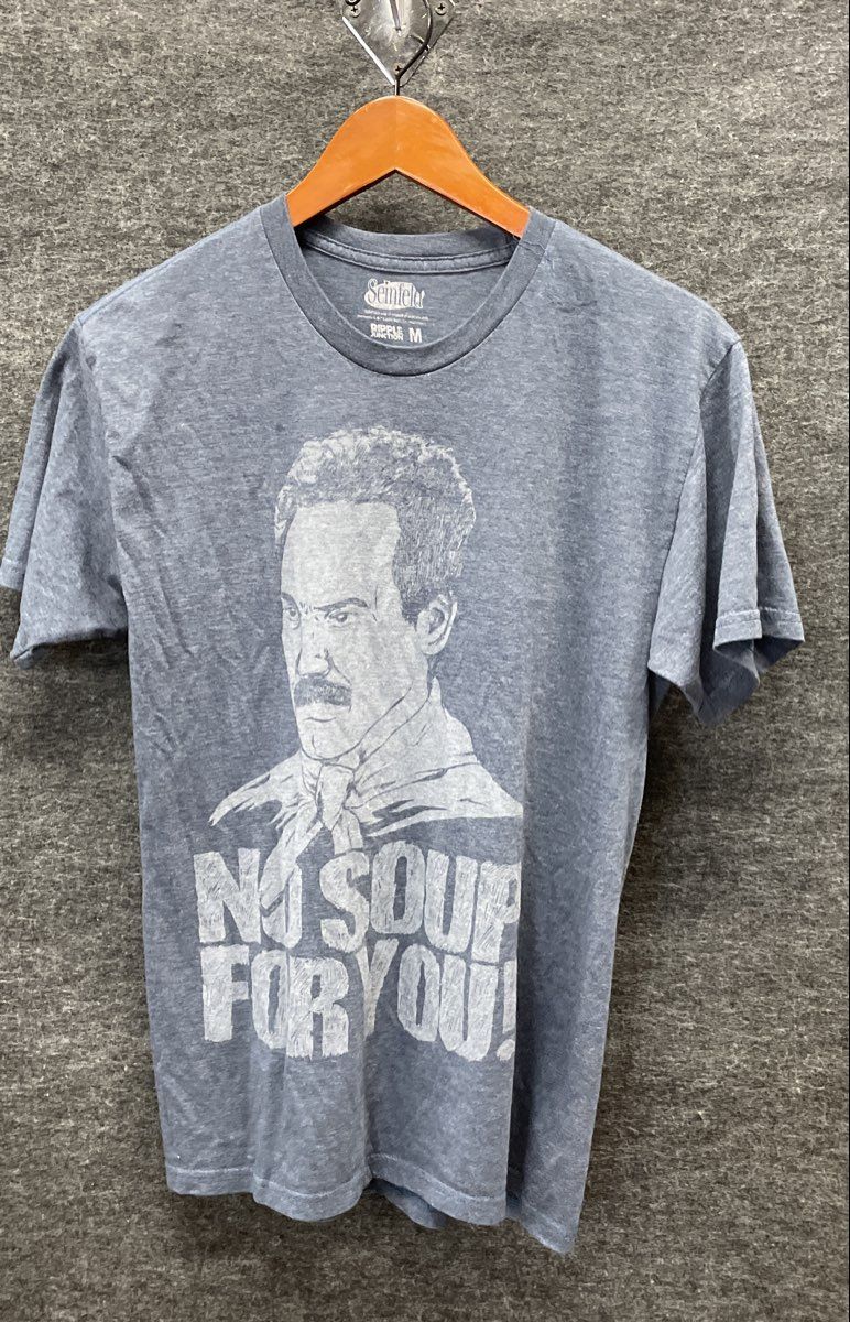 Seinfeld No Soup For You Blue Graphic T-Shirt Reprint Ripple Junction Sz M