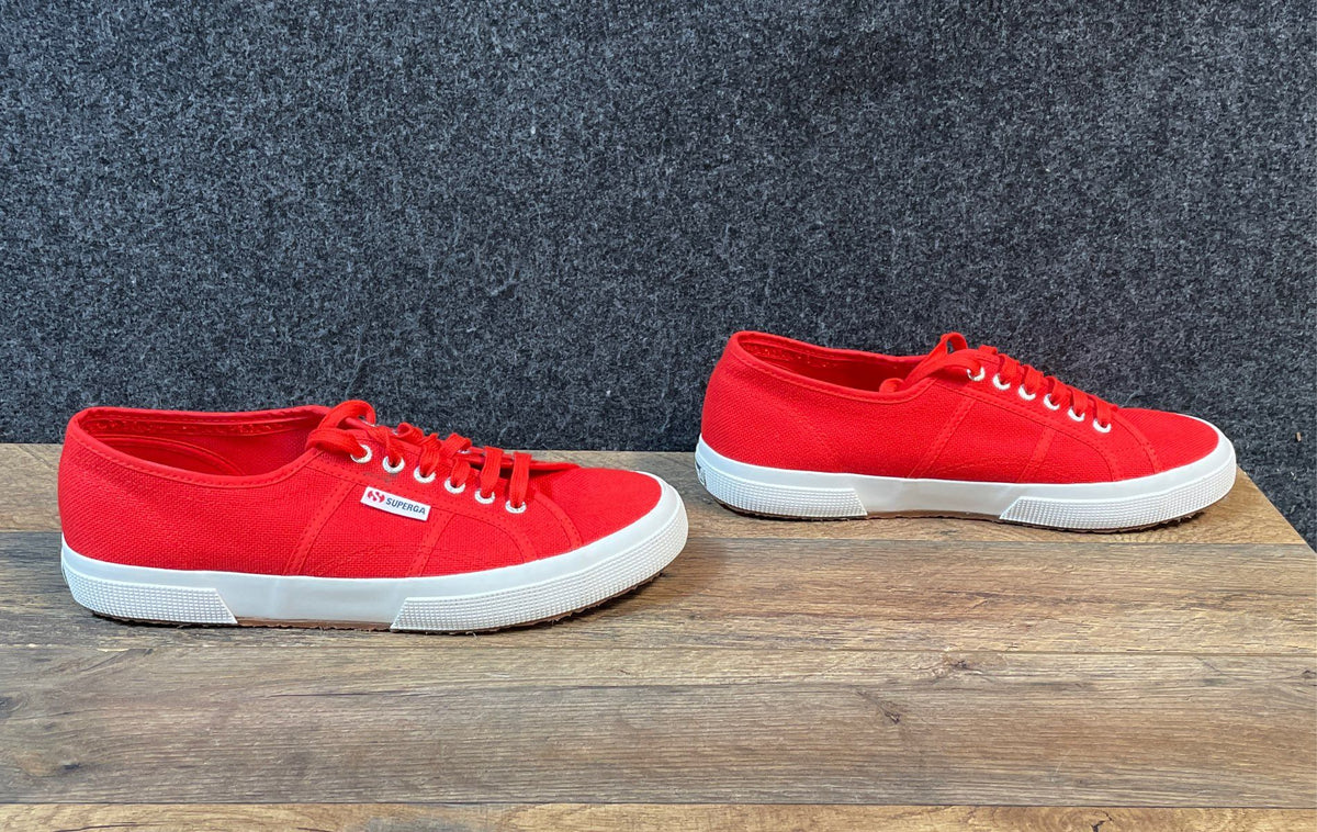Superga 2750 Cotu Classic Red Canvas Low Top Sneakers Size EU 44 US Men 10.5