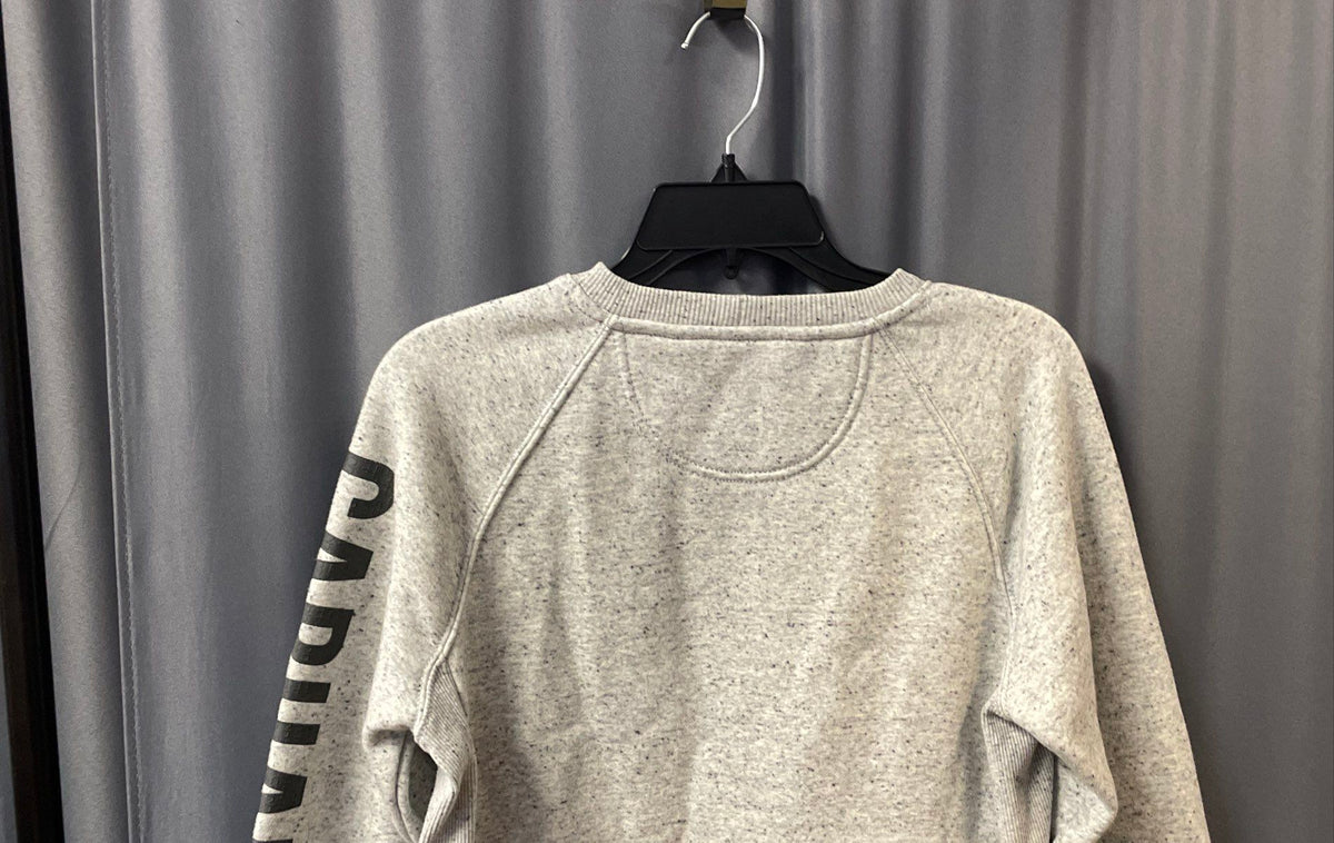 Carhartt Women's Relaxed Fit Crewneck Sweatshirt Heather Gray Logo Sz S (4-6)