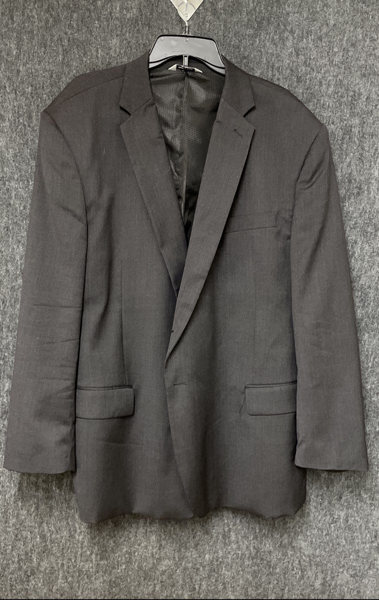 Linea Uomo Men's Charcoal Gray Wool Stretch Performance Suit Blazer Sz 50R