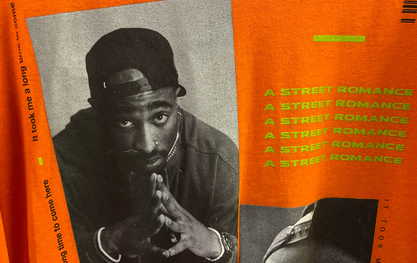Chemistry Men's Poetic Justice Tupac Shakur Orange Long Sleeve Graphic Shirt L