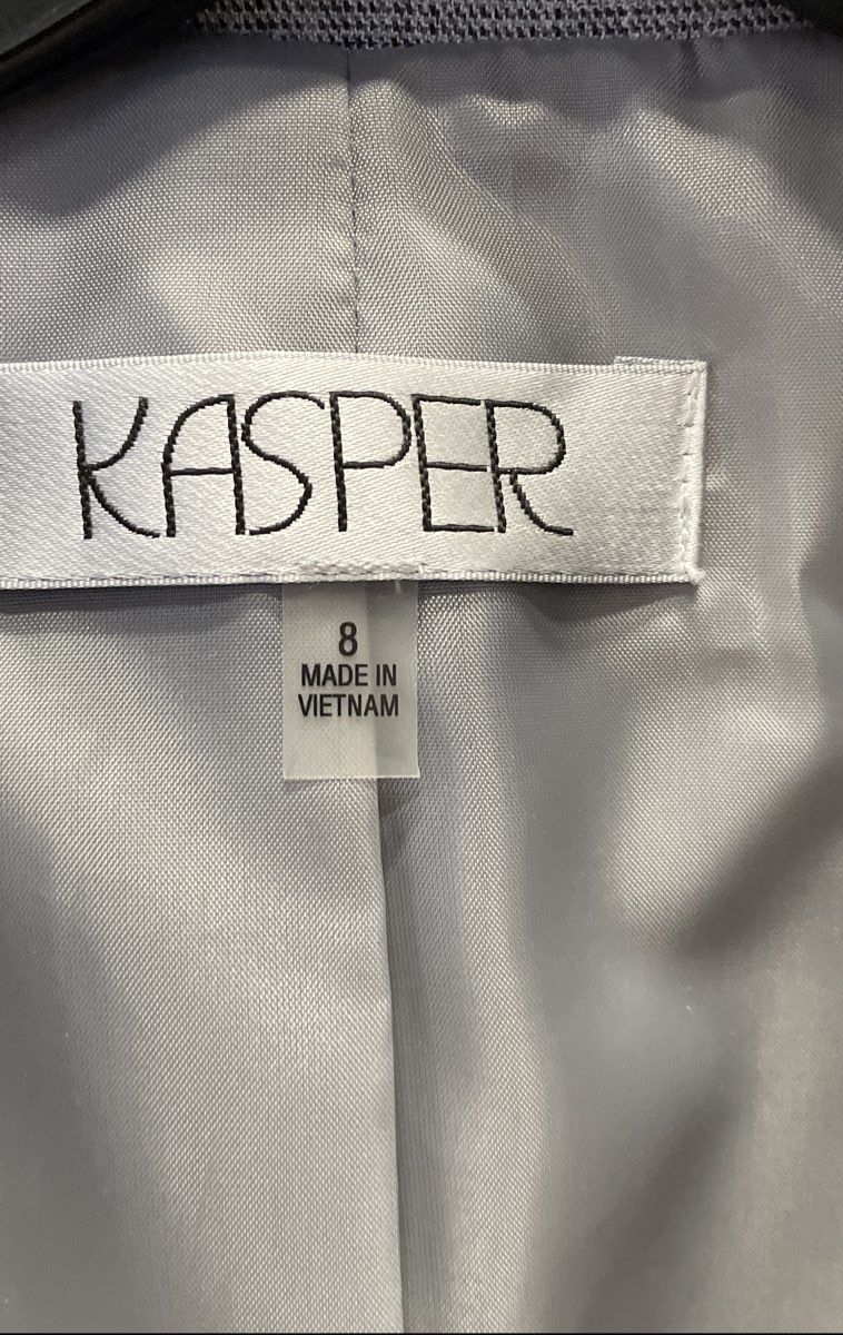 Kasper Women's Grey Blazer Two Button Professional Jacket Size 8 NWT