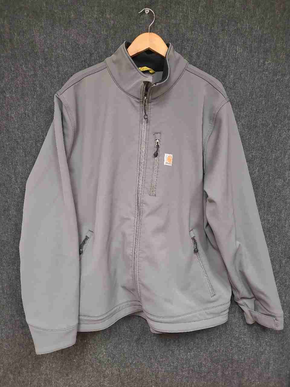 Carhartt 102199 Crowley Softshell Full Zip Water Repellent Jacket Gray Sz 2XL