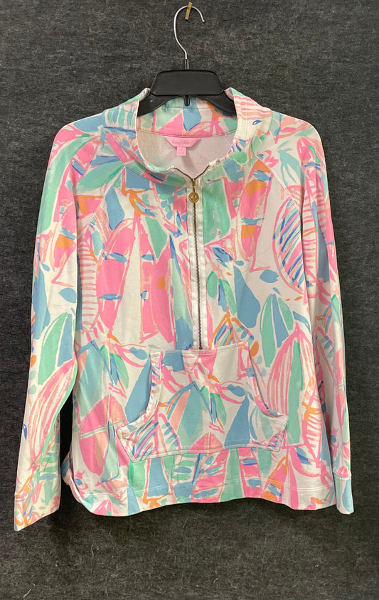 Lilly Pulitzer Women's Skipper Popover Half Zip Abstract Print Pullover Sz L