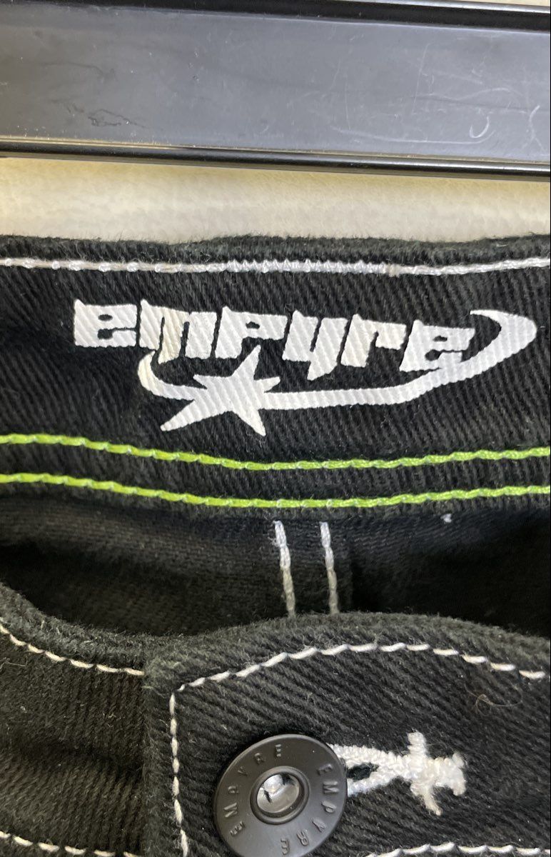 Empyre Men's Y2K Star Skate Carpenter Jeans Black Contrast Stitch Size 36