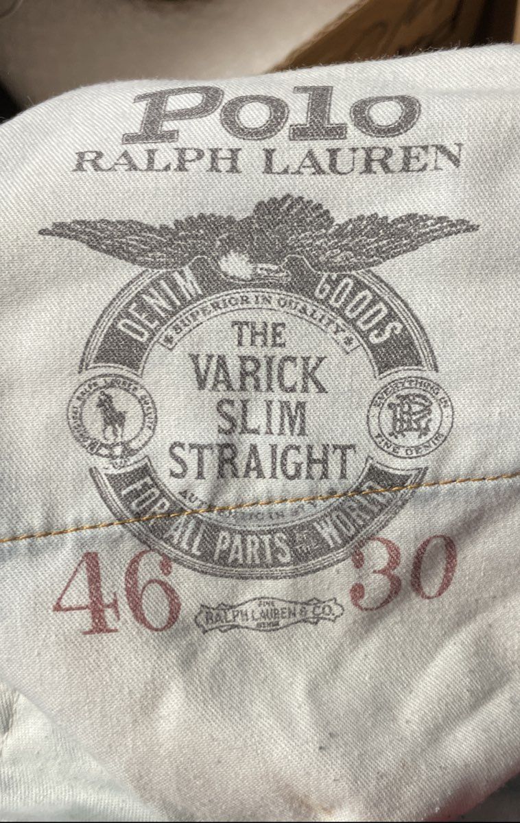 Polo Ralph Lauren Men's Dark Indigo Blue Straight Leg Denim Jeans Sz 46x30