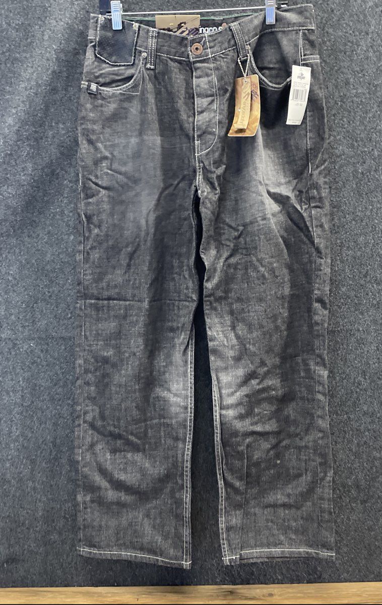 Enyce Men's Grey Regular Fit Blasted Jeans Contrast Stitching Sz 32x32 NWT