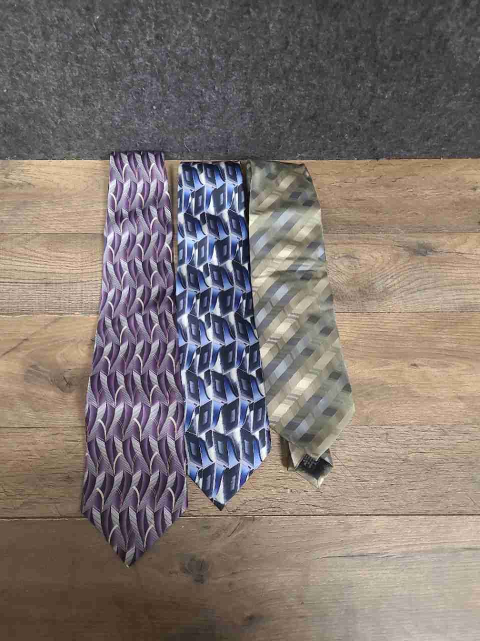 Van Heusen Pierre Cardin Stafford Men's Neck Tie Lot of 3 NWT Geometric Striped