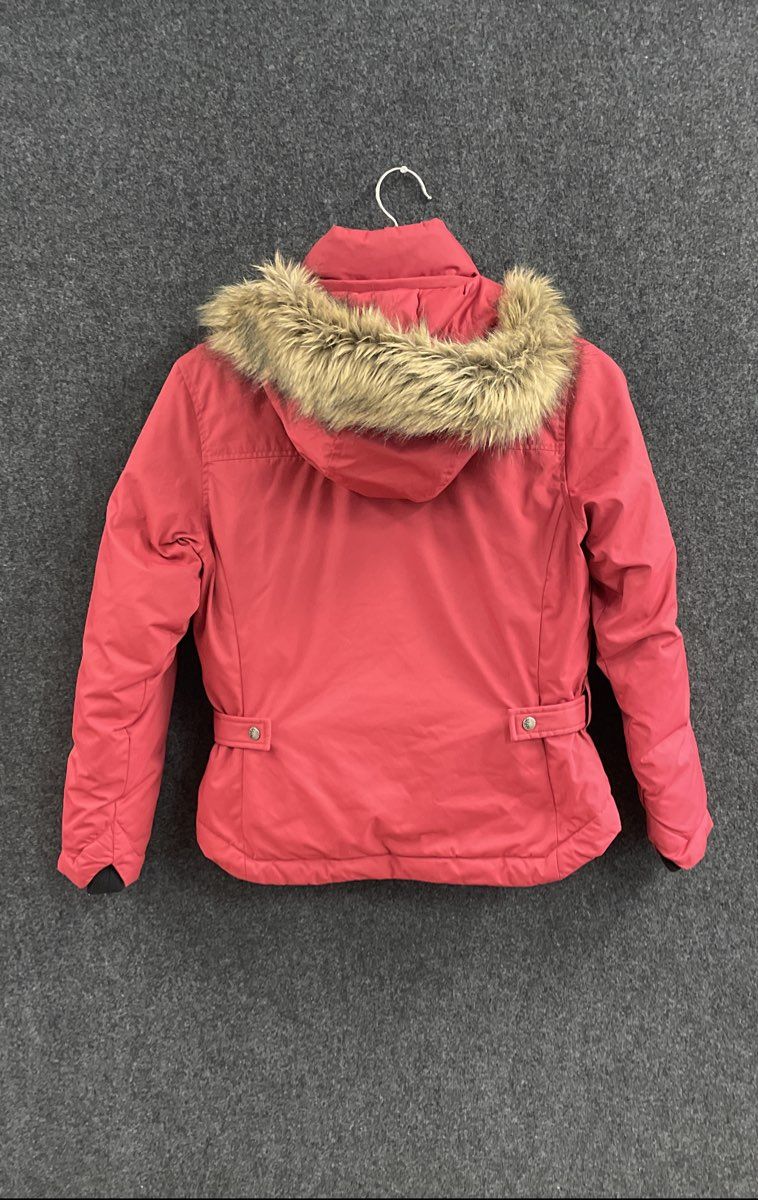 Columbia Women's Majesty Red Down Insulated Hooded Jacket Faux Fur XCO Sz S