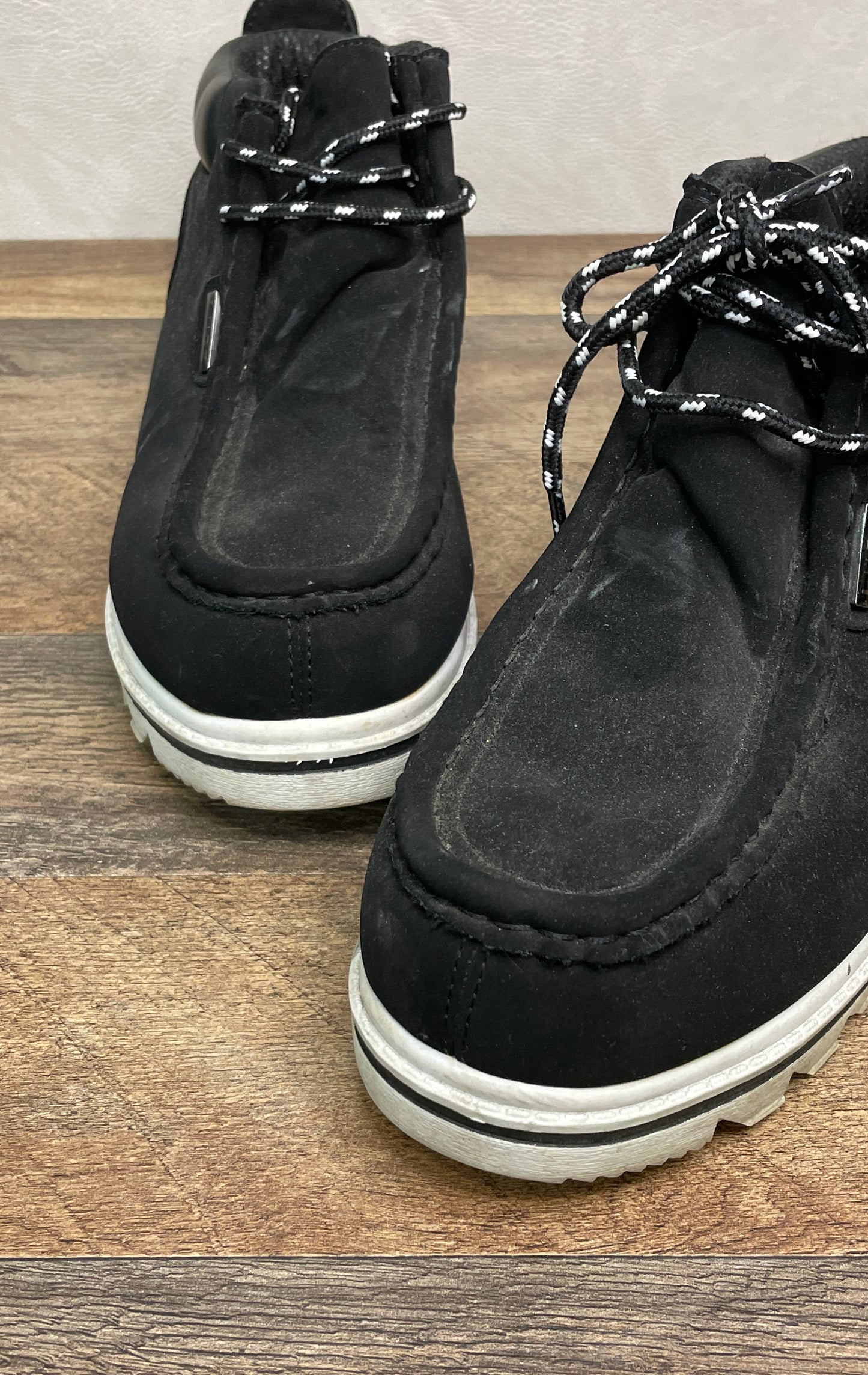 Lugz Fregade Hi Black White Synthetic Moc Toe Men's Boots Size 8.5