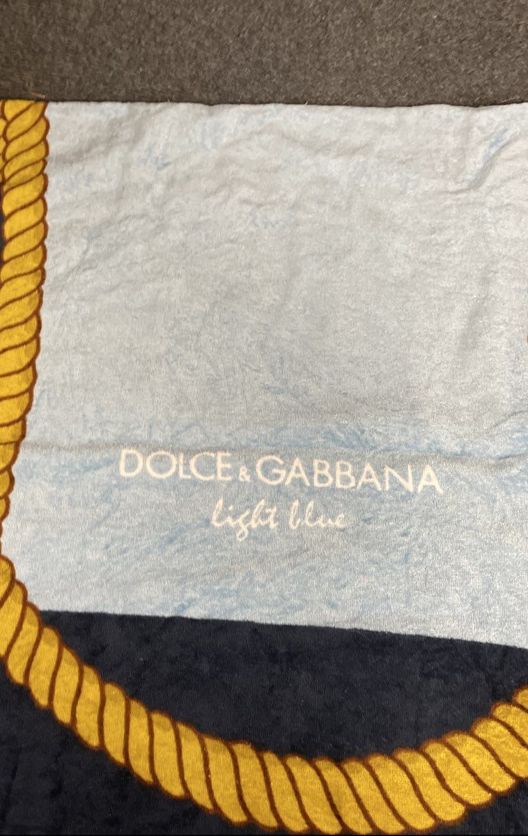 Dolce & Gabbana Light Blue Navy Blue Rope Graphic Towel Fragrance Promo