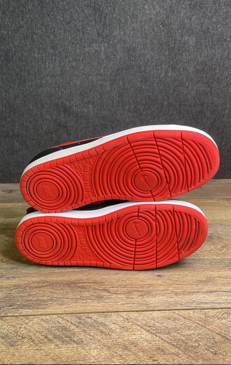 Nike Court Borough Low Recraft Black University Red Youth Sneakers Size 4Y